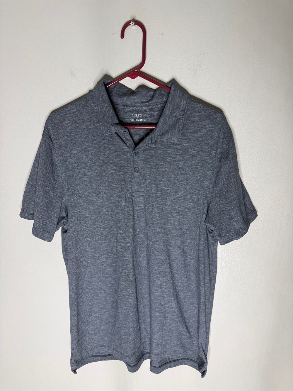 J. Crew Men's Heather Slate Performance Polo Large